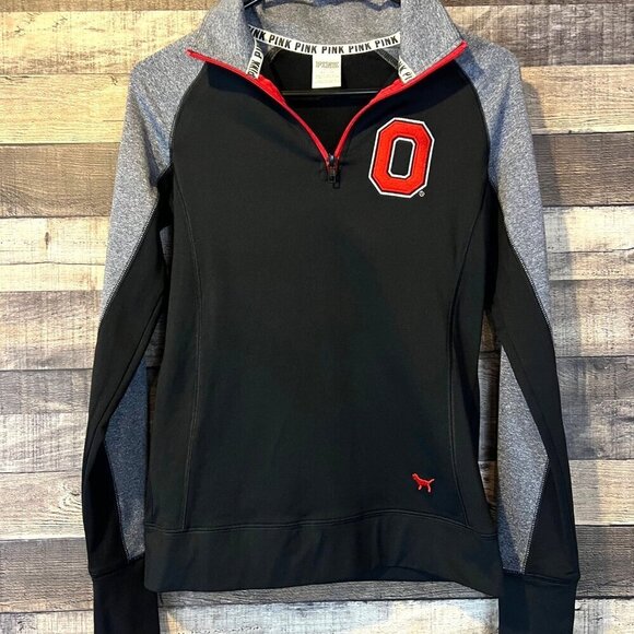 Victoria’s Secret PINK Ohio State University Quarter Zip Pullover XS OSU - Picture 1 of 4